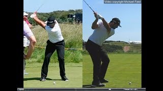 Jon Rahm golf swing  Long Iron faceon amp downtheline July 2017 [upl. by Letnohc960]