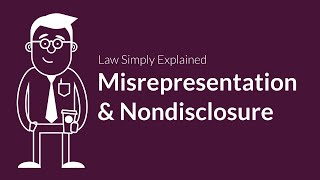 Misrepresentation and Nondisclosure  Contracts  Defenses amp Excuses [upl. by Ferrigno]