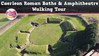 CAERLEON ROMAN BATHS amp AMPHITHEATRE WALES  Walking Tour  Pinned on Places [upl. by Tadich]