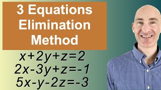 Solving Systems of 3 Equations Elimination [upl. by Nolahc]