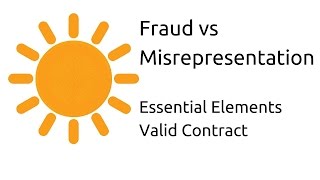 Fraud vs Misrepresentation  Other Essential Elements of a Valid Contract  CA CPT  CS amp CMA [upl. by Levitt]